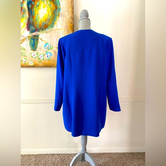 LÍNEA BY LOUIS DELL’OLIO 💙BLUE💙 V-NECK ZIP FRONT JACKET PLUS SIZE 14 🌟NWOT🌟 - Picture 8 of 16